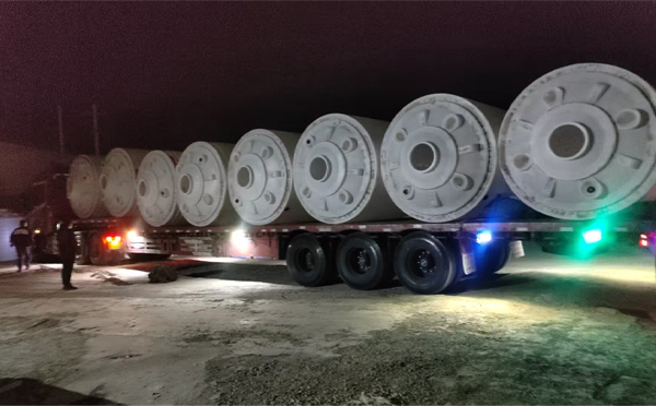 崆峒锥底桶交付现场